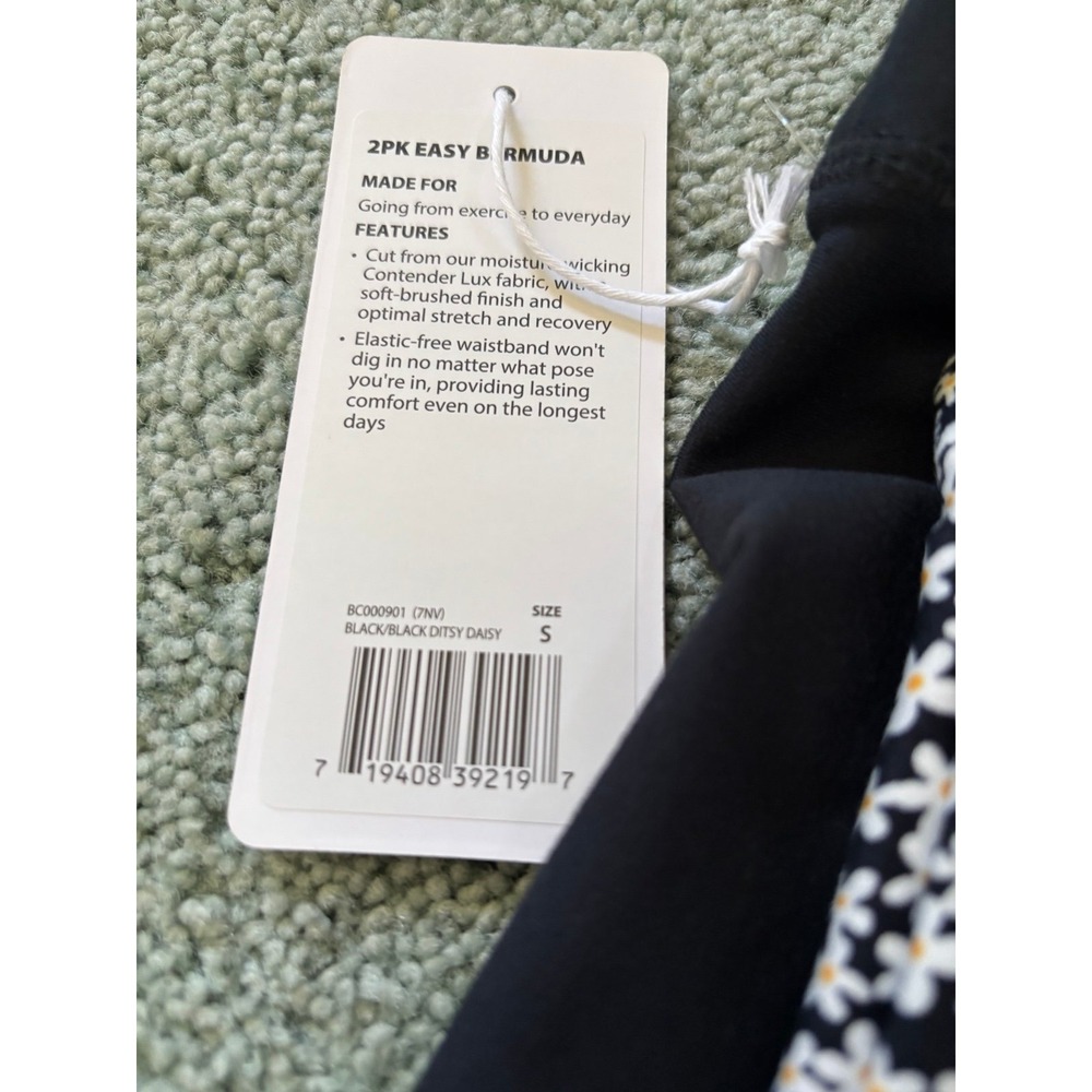 Balance Collection 2-Pack Easy Bermuda Shorts S Black/Ditsy Daisy NWT - Picture 7 of 7